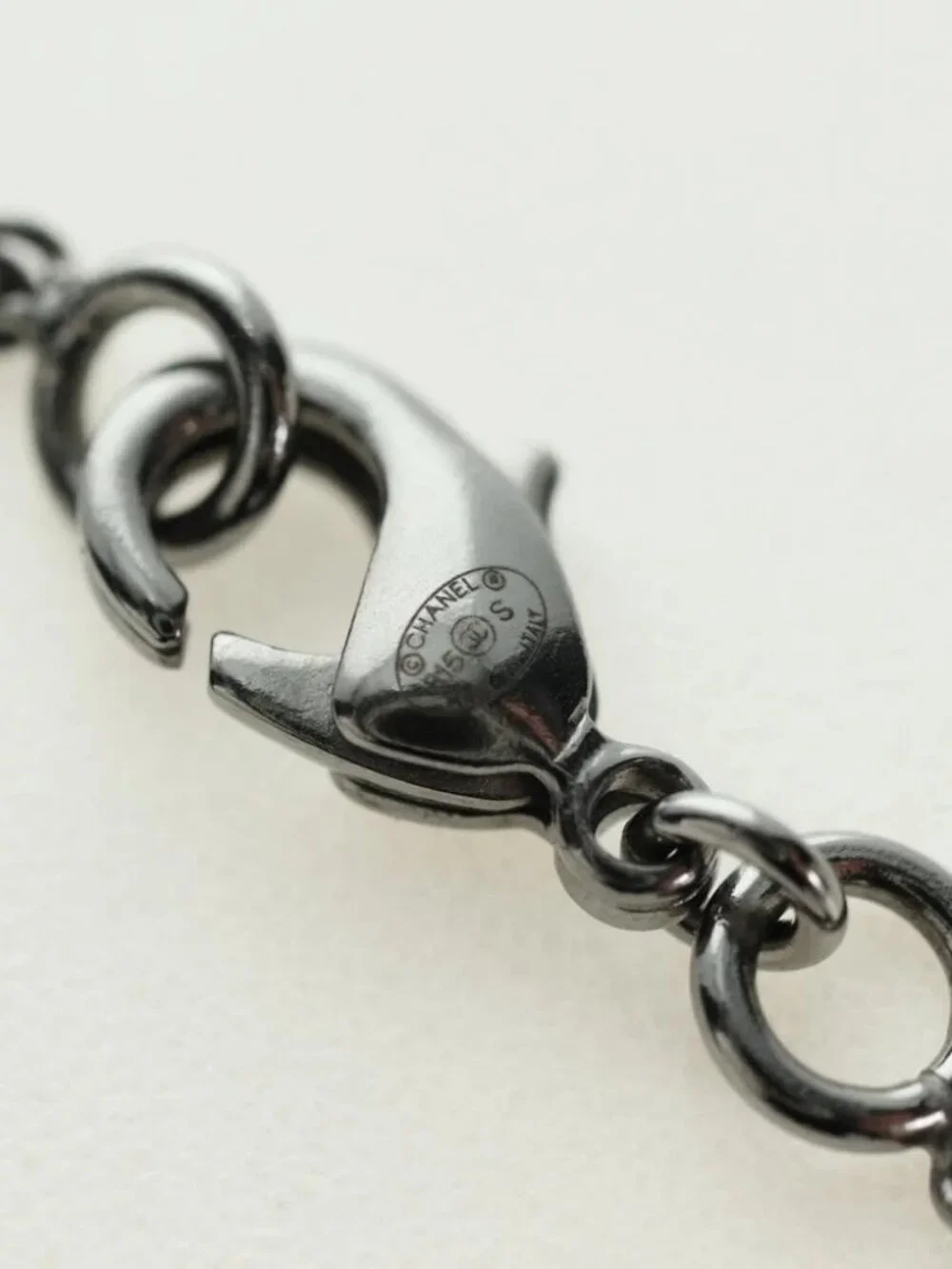 CHANEL COCO Mark Necklace metal Silver CC Auth 175104M